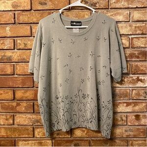 Women’s Sag Harbor 2X Short Sleeve Khaki/Tan Sweater Top